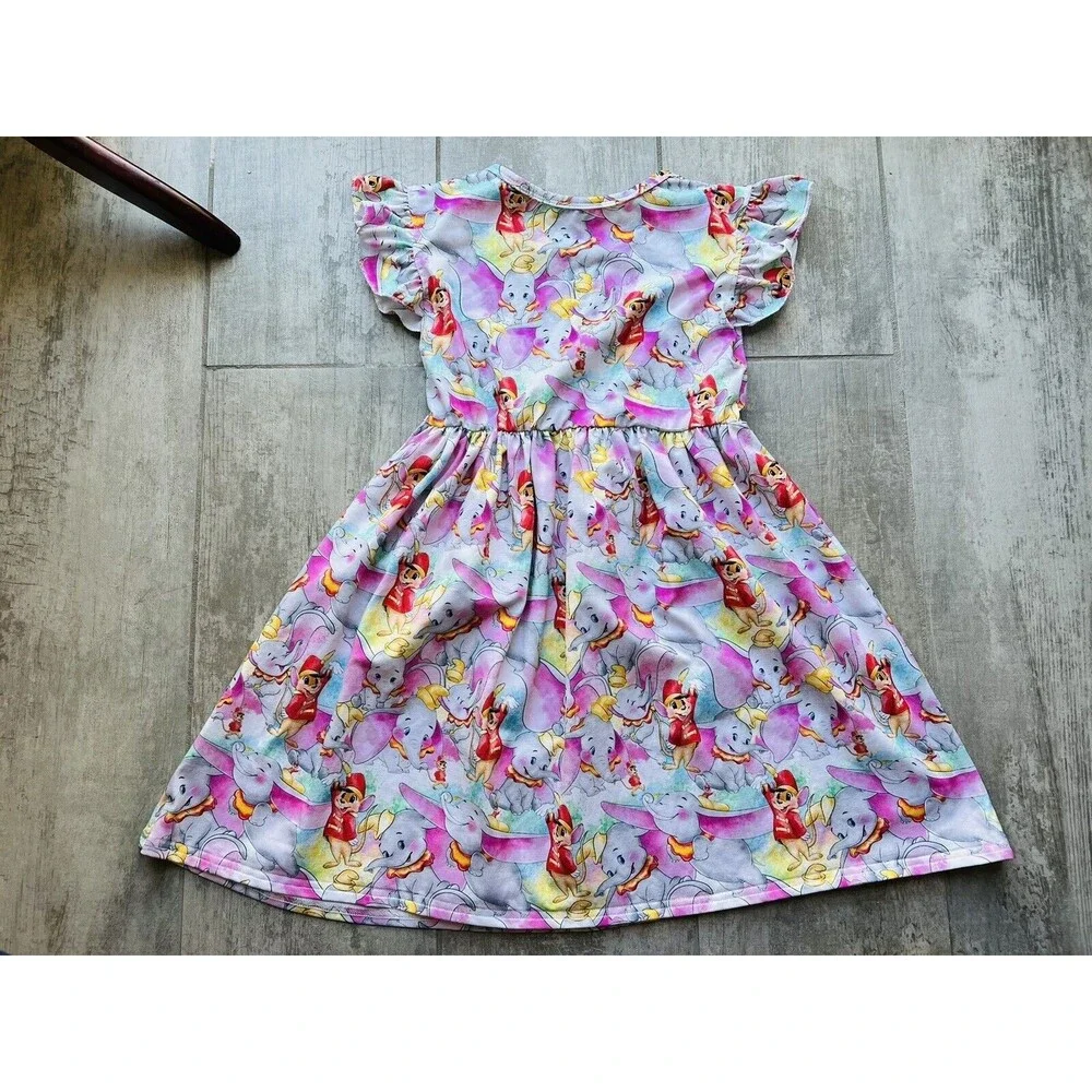 Los Angeles Boutique Disney DUMBO Print Swing Casual Girls Dress School Summer 7